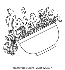 Design Noodle Ramen Coloring Page Outline Art