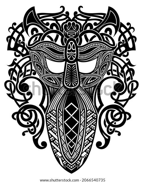 Design Norse Viking Art Viking Symbols Stock Vector (Royalty Free ...