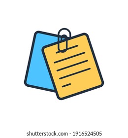 The design of the note stationery filled icon vector illustration, this vector is suitable for icons, logos, illustrations, stickers, books, covers, etc.