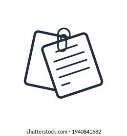 The design of the note stationery outline icon vector illustration, this vector is suitable for icons, logos, illustrations, stickers, books, covers, etc.