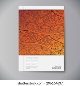 Design notebook with mandala. Ornament texture. Notebook template.