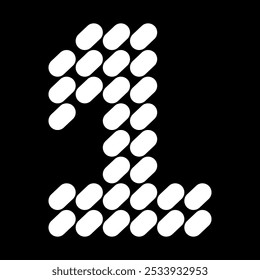 Design number 1 is made of dots (like stones). This letter design also looks minimalist, aesthetic, professional, sporty, unique, and of course very cool.