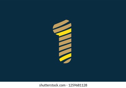 design of number 1 one with lines stripe as a logo for a company or business