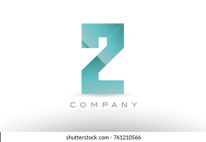 Design of number 2 two with green gradient color suitable as a logo for a company or business