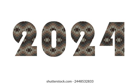 Design number 2024 with leaf texture on white background.