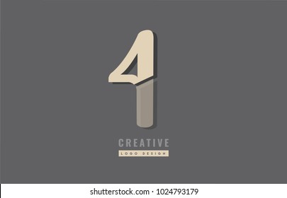 Design of number 4 logo suitable as an icon for a company or business