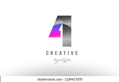 Design of number 4 silver grey metal metallic gradient color suitable as a logo for a company or business