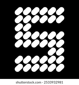 Design number 5 is made of dots (like stones). This letter design also looks minimalist, aesthetic, professional, sporty, unique, and of course very cool.