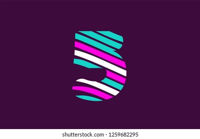 design of number 6 with lines stripe as a logo for a company or business