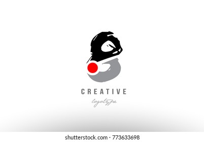 Design of number 8 with grunge style. Black grey color suitable as a logo for a company or business