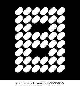 El diseño número 8 está hecho de puntos (como piedras). Este diseño de letras también se ve minimalista, estético, profesional, deportivo, único y, por supuesto, muy cool.