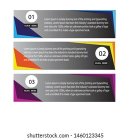 Design  number banners template graphic or website layout. Vector.