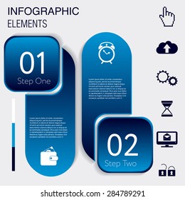 Design number banners template graphic or website layout. With icon
