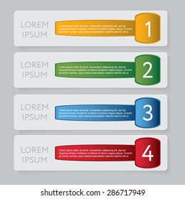 Design number banners template graphic or website layout. With icon