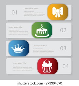 Design number banners template graphic or website layout. With icon