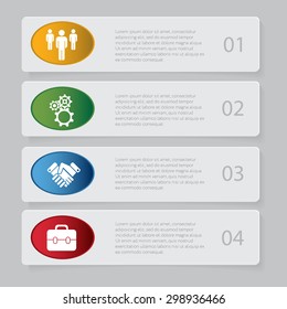 Design number banners template graphic or website layout. With icon