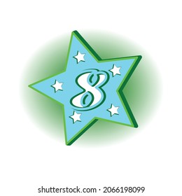 design number on green star background concept vector