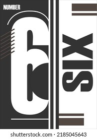 Design number six simple modern. Black and White design