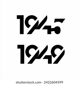 The design of the numbers 1945, 1949 is simple and unique.