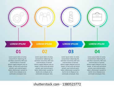 Design with numbers 4 options or steps.