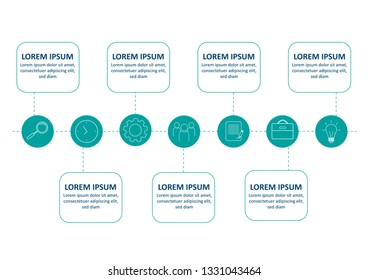 Design with numbers 7 options or steps.