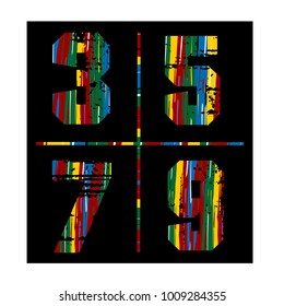 Design numbers color vector
