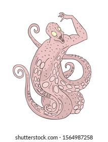 design of octopus creature illustration