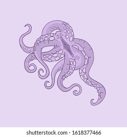 design of octopus creature illustration