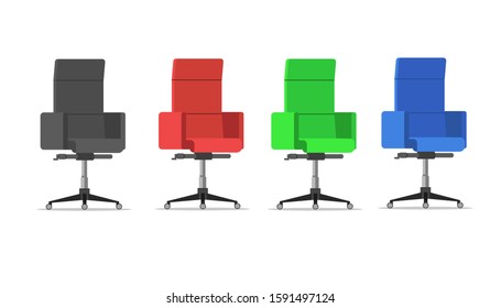 design of office chair with various colors on white background