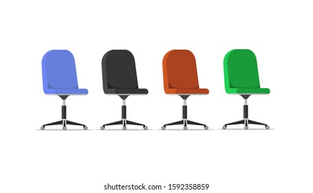 design of office chair with various colors on white background