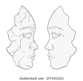 Design of old broken mask