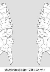 Design of old egyptian statue illustration