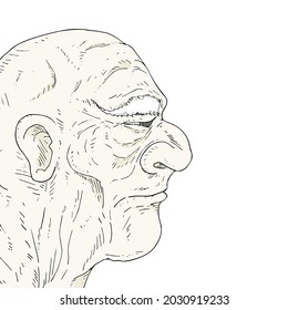 Diseño de la cara del viejo hombre