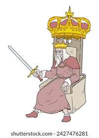 Diseño del dibujo del rey del viejo hombre