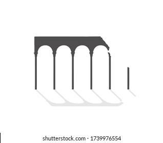 Design of old temple columns illustration