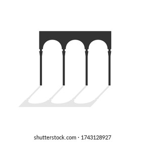 Design of old temple columns illustration