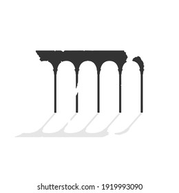 Design of old temple columns illustration