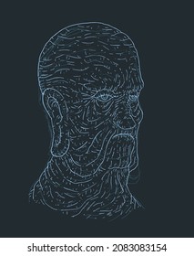 Diseño de la vieja ilustración del hombre sabio