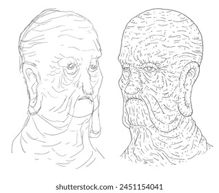 Design of old wise man illustration