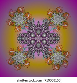 Design on background. Abstract background with Floral Elements. Vector winter pattern. Vector illustration.