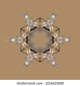Design on beige, gray and neutral colors. Abstract background with Floral Elements. Vector winter pattern. Vector illustration.