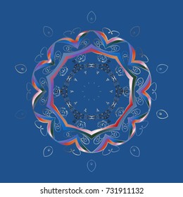 Design on blue, gray and neutral colors. Vector winter pattern. Vector illustration. Abstract background with Floral Elements.