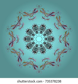 Design on blue, gray and neutral colors. Abstract background with Floral Elements. Vector winter pattern. Vector illustration.