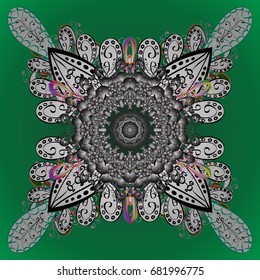 Design on colored background. Abstract background with Floral Elements. Vector winter pattern. Vector illustration.