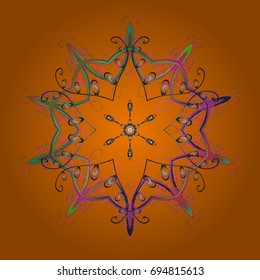 Design on colored background. Abstract background with Floral Elements. Vector winter pattern. Vector illustration.