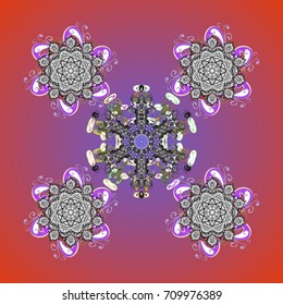 Design on colored background. Abstract background with Floral Elements. Vector illustration. Vector winter pattern.