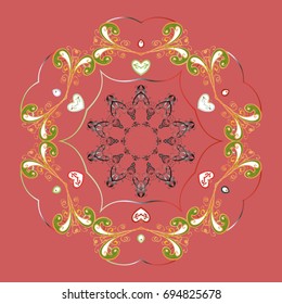 Design on colored background. Vector winter pattern. Vector illustration. Abstract background with Floral Elements.
