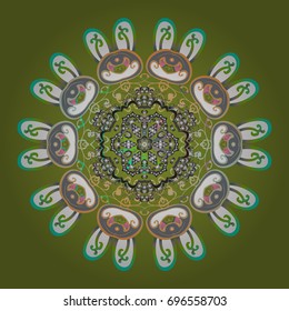 Design on colorful background. Abstract background with Floral Elements. Vector winter pattern. Vector illustration.