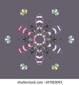 Design on colorful background. Abstract background with Floral Elements. Vector winter pattern. Vector illustration.