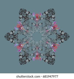 Design on colorful background. Vector illustration. Abstract background with Floral Elements. Vector winter pattern.